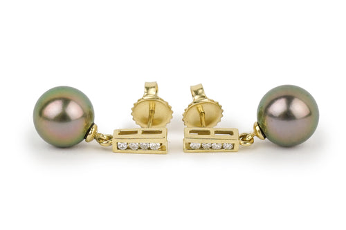 Tahitian Pearl & Diamond Lumière Earrings