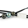 Triple 10.5mm-11.4mm Blue-Black Eimeo Mana Necklace