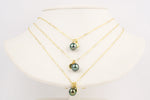 Peacock Green Tahitian Pearl Charm Necklace