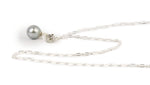 Light Silver Tahitian Pearl Charm Necklace (Sterling)