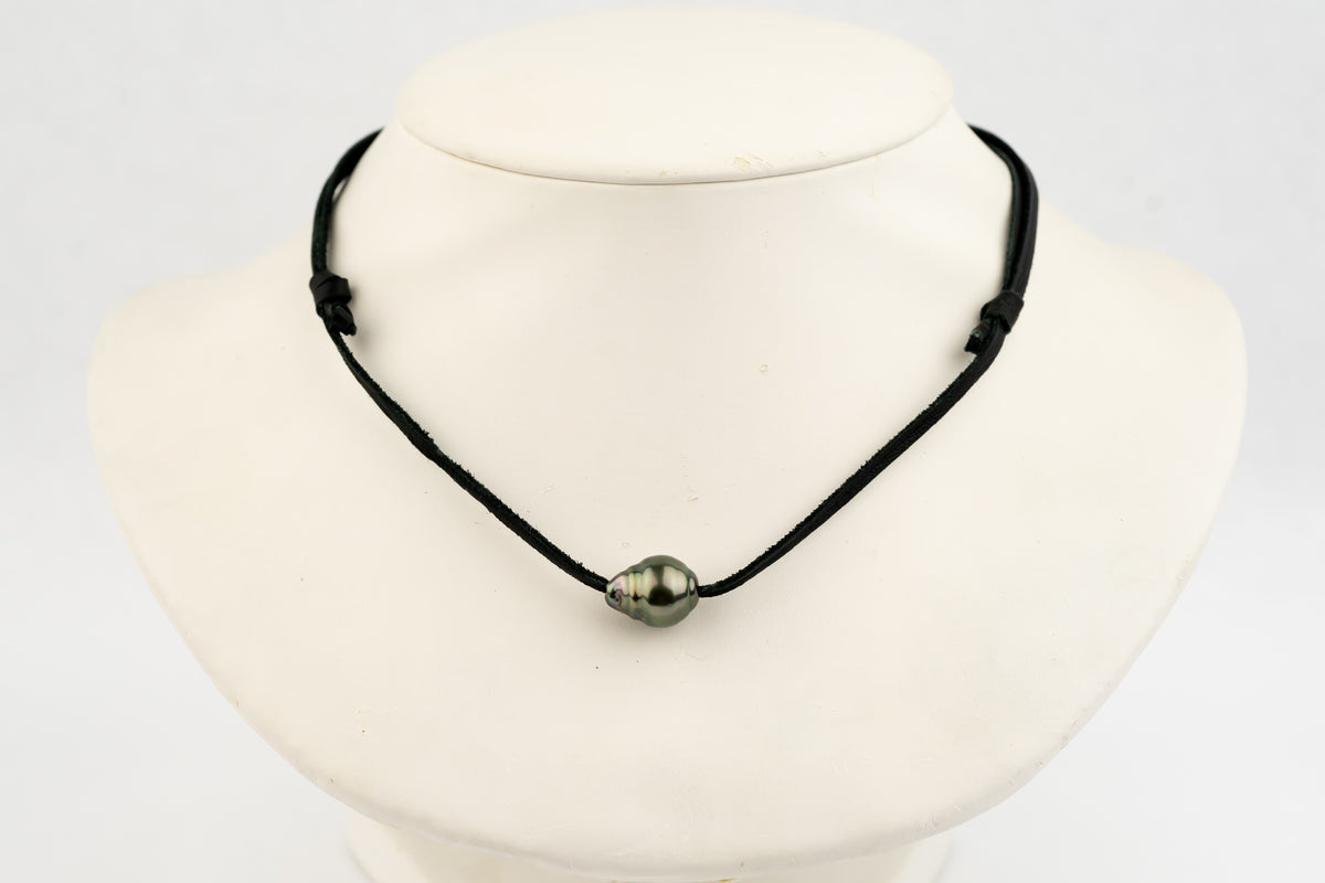 Glossy Pink Green 11.3mm Circled Super Mana Necklace