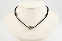 Glossy Pink Green 11.3mm Circled Super Mana Necklace
