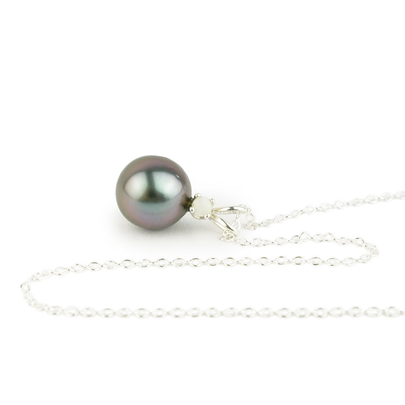 Tahitian Pearl & Opal Lavender-Pink Étoile Necklace on Sterling Silver