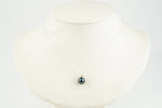 Deep Indigo 9.7mm Tahitian Pearl I'a Necklace on Sterling Silver