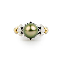 Golden Green Acropora Tahitian Pearl Ring