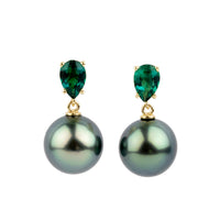 Tahitian Pearl & Emerald Sirène Earrings