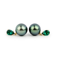 Tahitian Pearl & Emerald Sirène Earrings