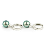 Bright Blue Tahitian Pearl & Diamond Halo Earrings