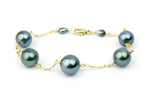 Aegean Blue Tahitian Pearl Tin Cup Bracelet