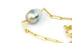 Opalescent Tahitian White 12mm Tahitian Pearl Paperclip Necklace