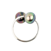 Harmony Double Tahitian Pearl Ring on Sterling Silver