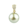 Tahitian Pearl & Diamond 12mm Maia Pendant on 14K Yellow Gold