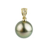 Tahitian Pearl & Diamond 13mm Maia Pendant on 14K Yellow Gold