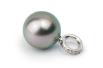 Tahitian Pearl & Diamond Pink-Green Felicity Pendant on 14KWG