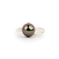 Vivid Fuchsia Baroque 8.4mm Tahitian Pearl Swirl Ring on Sterling Silver