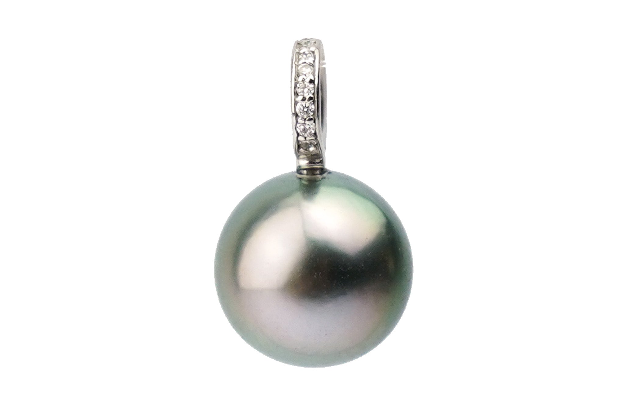 Tahitian South Sea Pearl & Diamond V-Shape Pendant