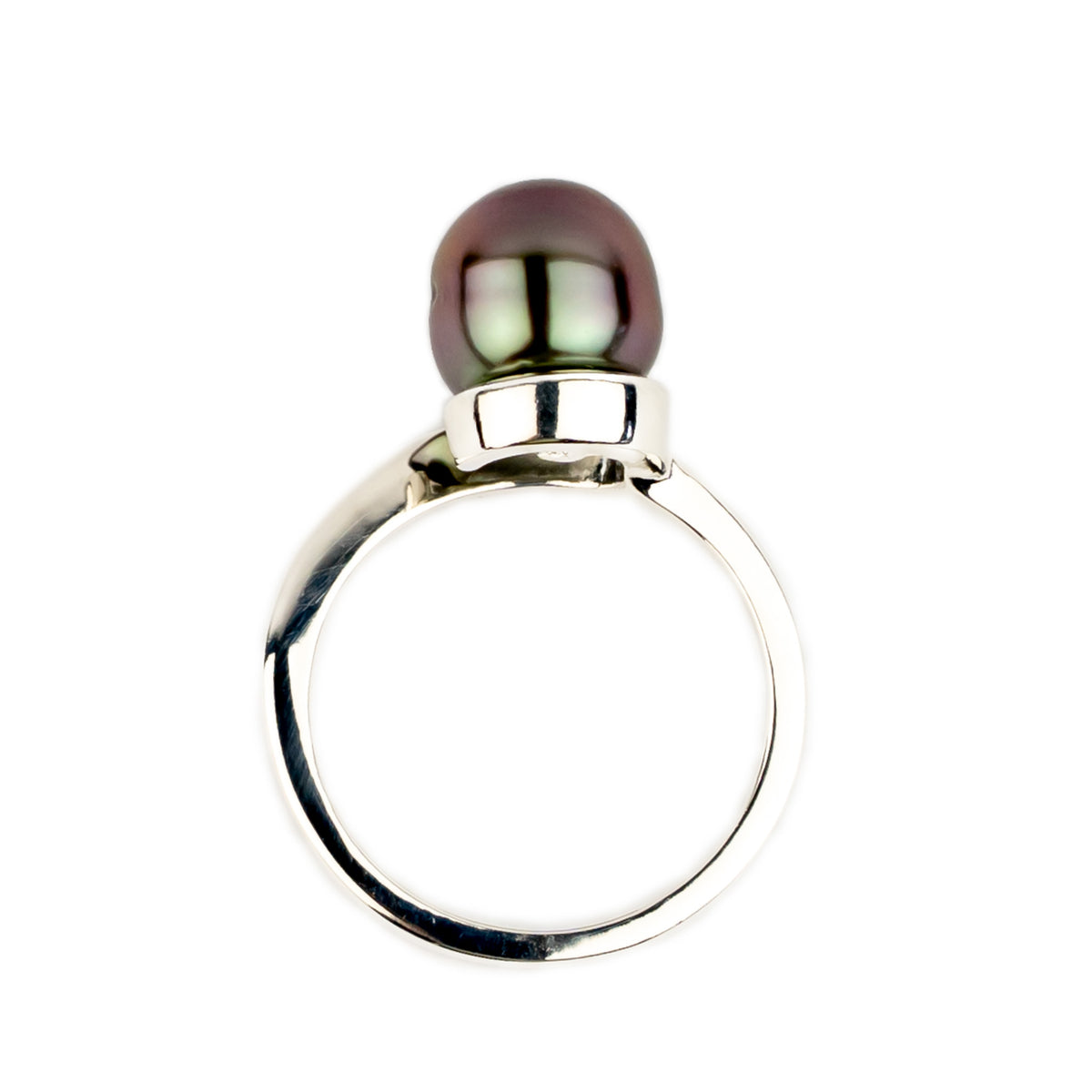 Vivid Fuchsia Baroque 8.4mm Tahitian Pearl Swirl Ring on Sterling Silver