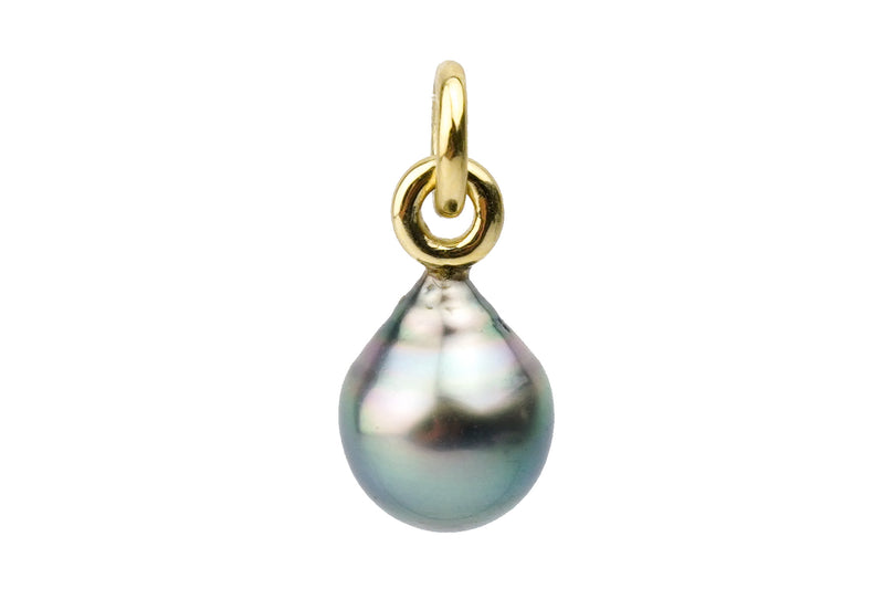 Silvery Blue Glow Drop Tahitian Pearl Pendant