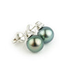 Tahitian Pearl & Diamond Toru Earrings on 14K White Gold