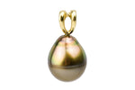 13,5 coppery bronze red drop Tahitian pearl pendant