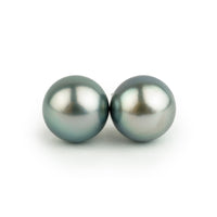 Silvery Blue 10.8mm Statement Pearl Stud Earrings