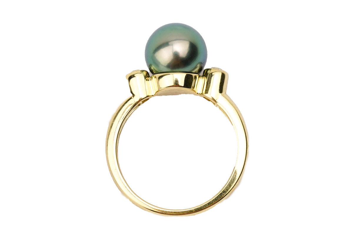 Tahitian Pearl & Diamond Aurora Ring