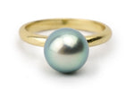 Silvery Blue-Green Peacock Tahitian Pearl Ring