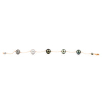 Stormy Skies Tahitian Pearl Tin Cup Bracelet on 14K Rose Gold