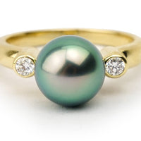 Tahitian Pearl & Diamond Aurora Ring