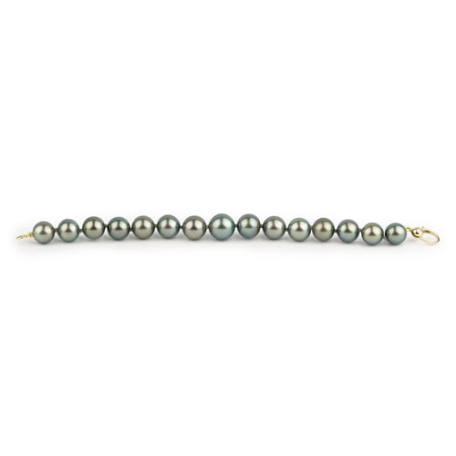 Light Silvery Peacock Green 9-11mm Tahitian Pearl Bracelet