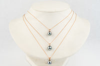 Tahitian Pearl & Diamond Light Pastel Étoile Necklace on 10K Rose Gold