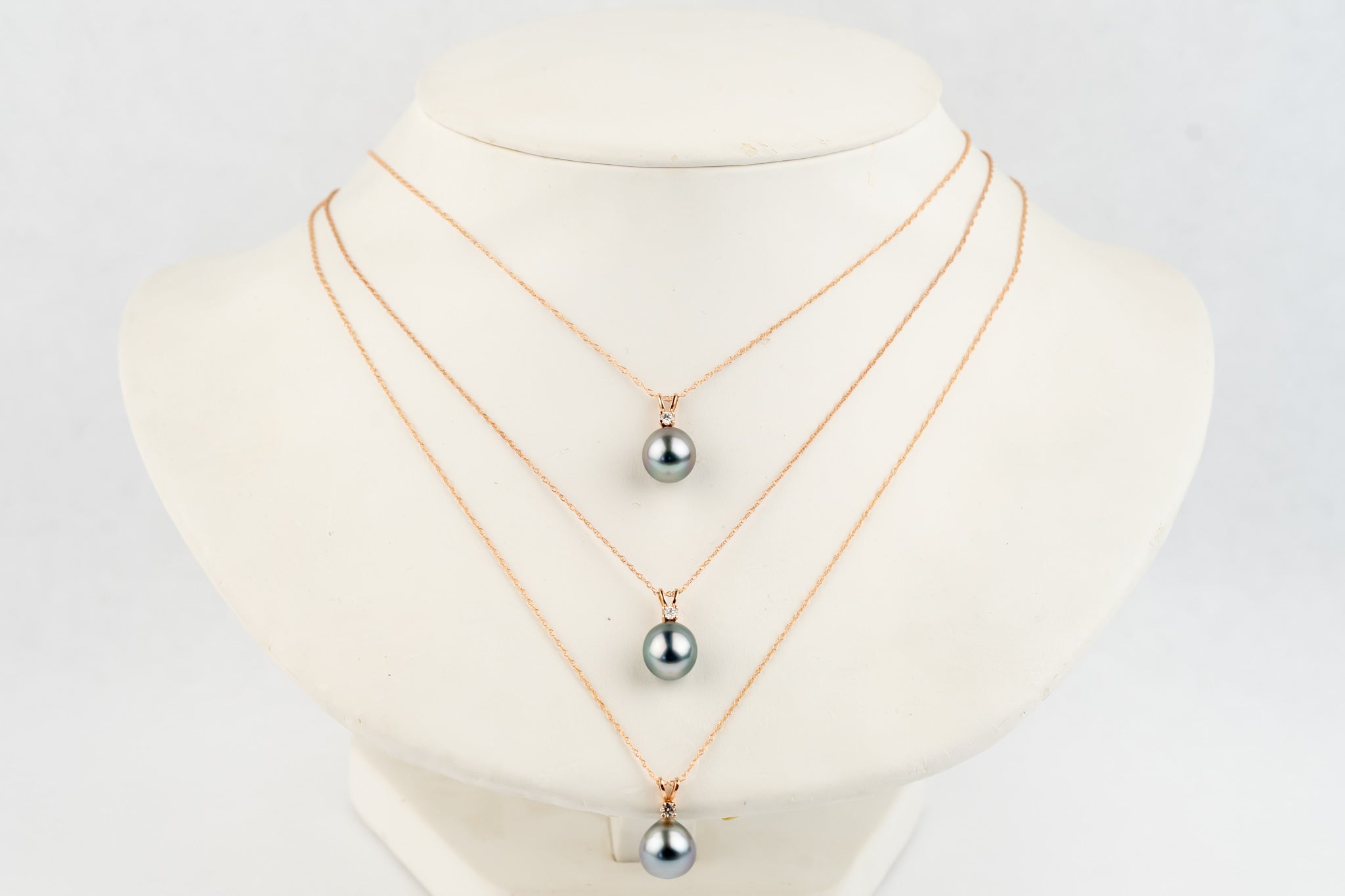 Tahitian Pearl & Diamond Light Pastel Étoile Necklace on 10K Rose Gold