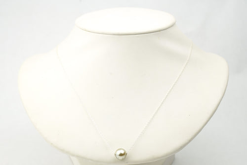 Light Silvery 9.5mm Tahitian Pearl Solitaire Necklace on Sterling Silver