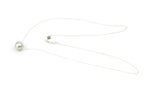 Light Silvery 9.5mm Tahitian Pearl Solitaire Necklace on Sterling Silver