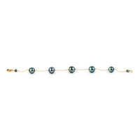 Blue Crush Tahitian Pearl Tin Cup Bracelet on 14K Yellow Gold
