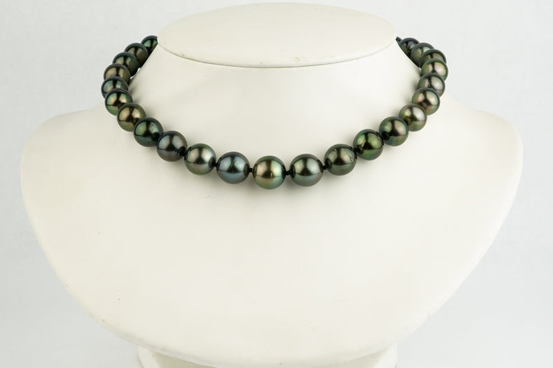 Green Aurora 10-12.3mm Tahitian Pearl Choker Strand