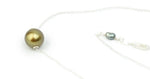 Tropical Ginger 10.5mm Pearl Solitaire Necklace on Sterling Silver