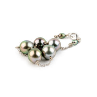 Watercolor Tahitian Pearl Tin Cup Bracelet on 14k White Gold
