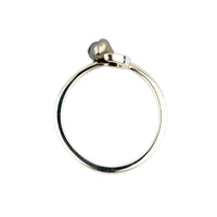 Silver Cloud Tahitian Keshi Crescent Moon Ring