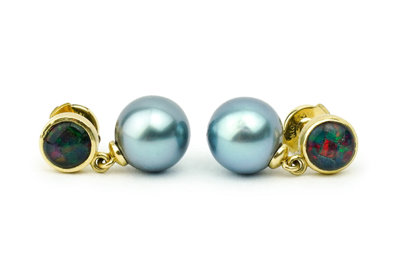 Tahitian Pearl & Opal Opéra Earrings
