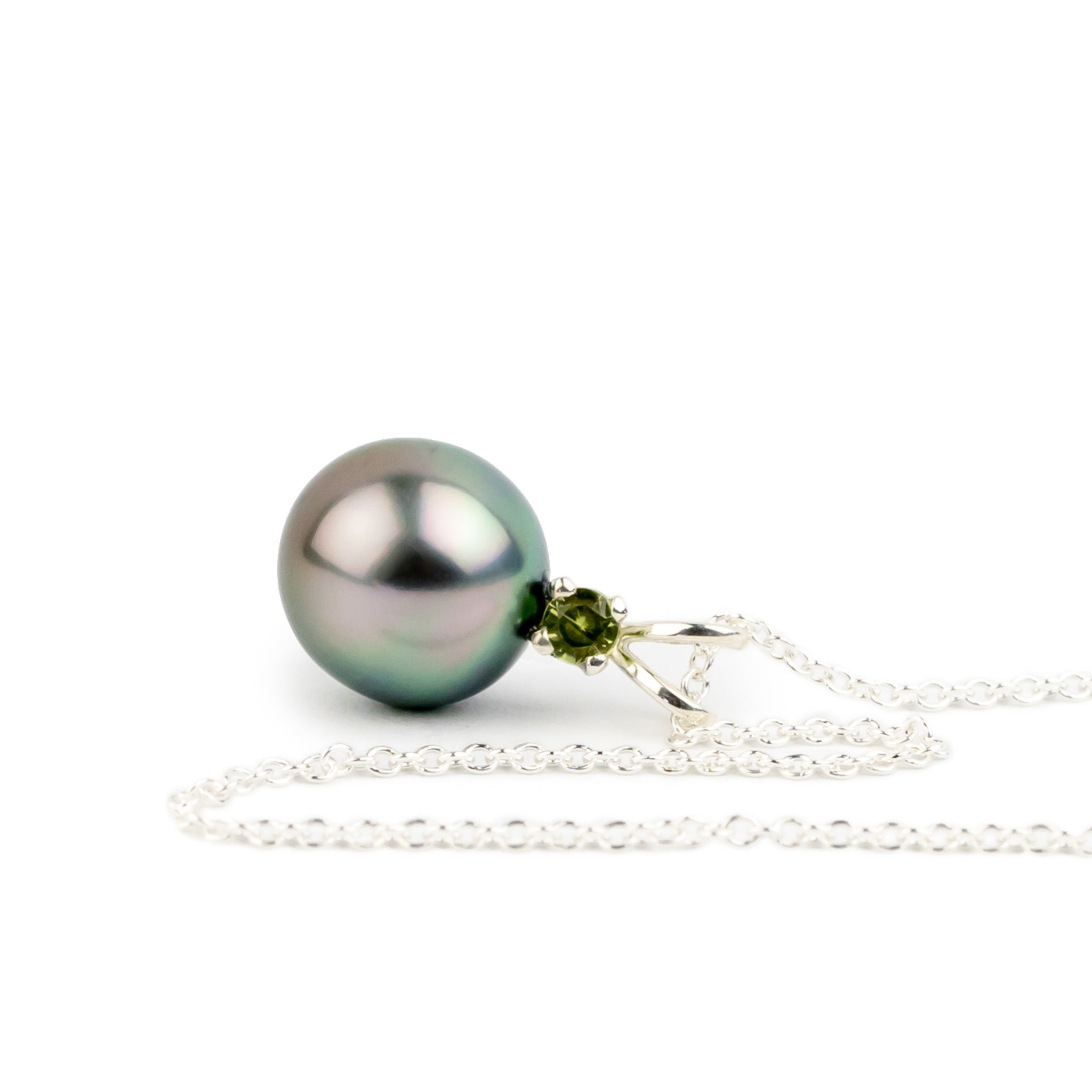 Pearl & Peridot Cotton Candy Glow Étoile Necklace on Sterling Silver