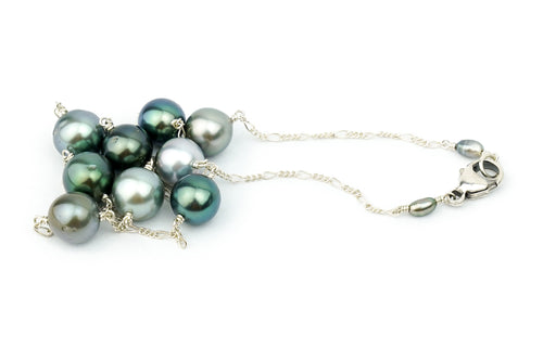 Sea & Sky Tin-Cup Tahitian Pearl Necklace on Sterling