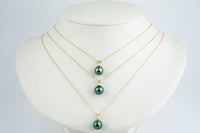 Tahitian Pearl & Opal Bright Blue-Green Étoile Necklace on 10K Gold