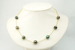 Aubergine Peacock Tin-Cup Tahitian Pearl Necklace