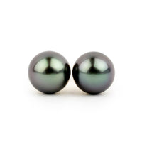 Amethyst Blue 9-9.4mm Tahitian Pearl Stud Earrings