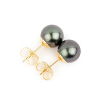 Amethyst Blue 9-9.4mm Tahitian Pearl Stud Earrings