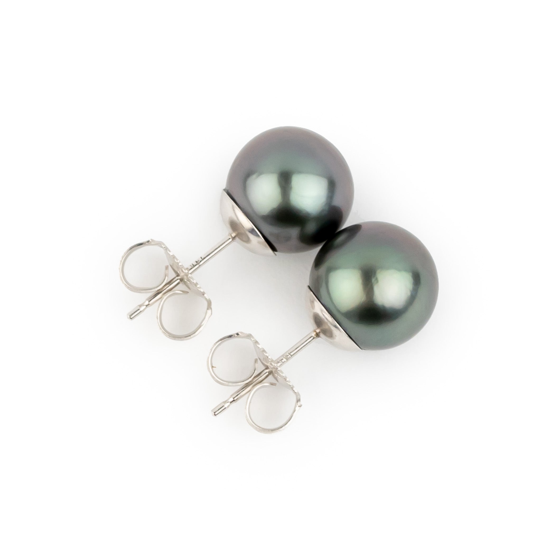 Amethyst Blue 9-9.4mm Tahitian Pearl Stud Earrings