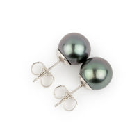 Amethyst Blue 9-9.4mm Tahitian Pearl Stud Earrings