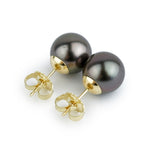 Midnight Purple 10.5mm Tahitian Pearl Statement Stud Earrings