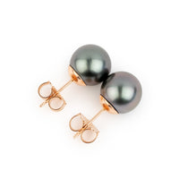 Amethyst Blue 9-9.4mm Tahitian Pearl Stud Earrings